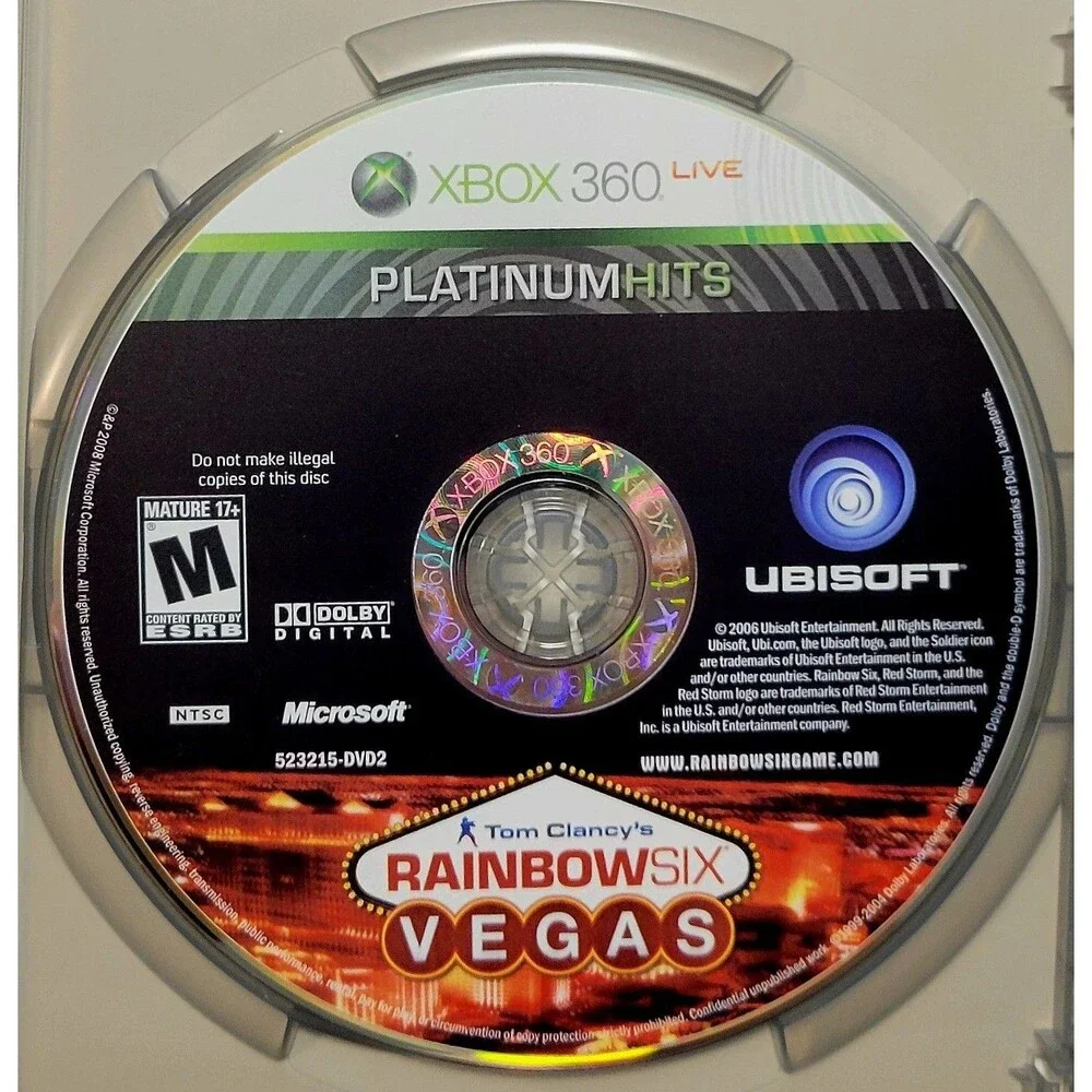 XBOX 360: RAINBOW SIX VEGAS - PLATINUM HITS,  CIB, VG COND, MANUAL, FAST SHIP